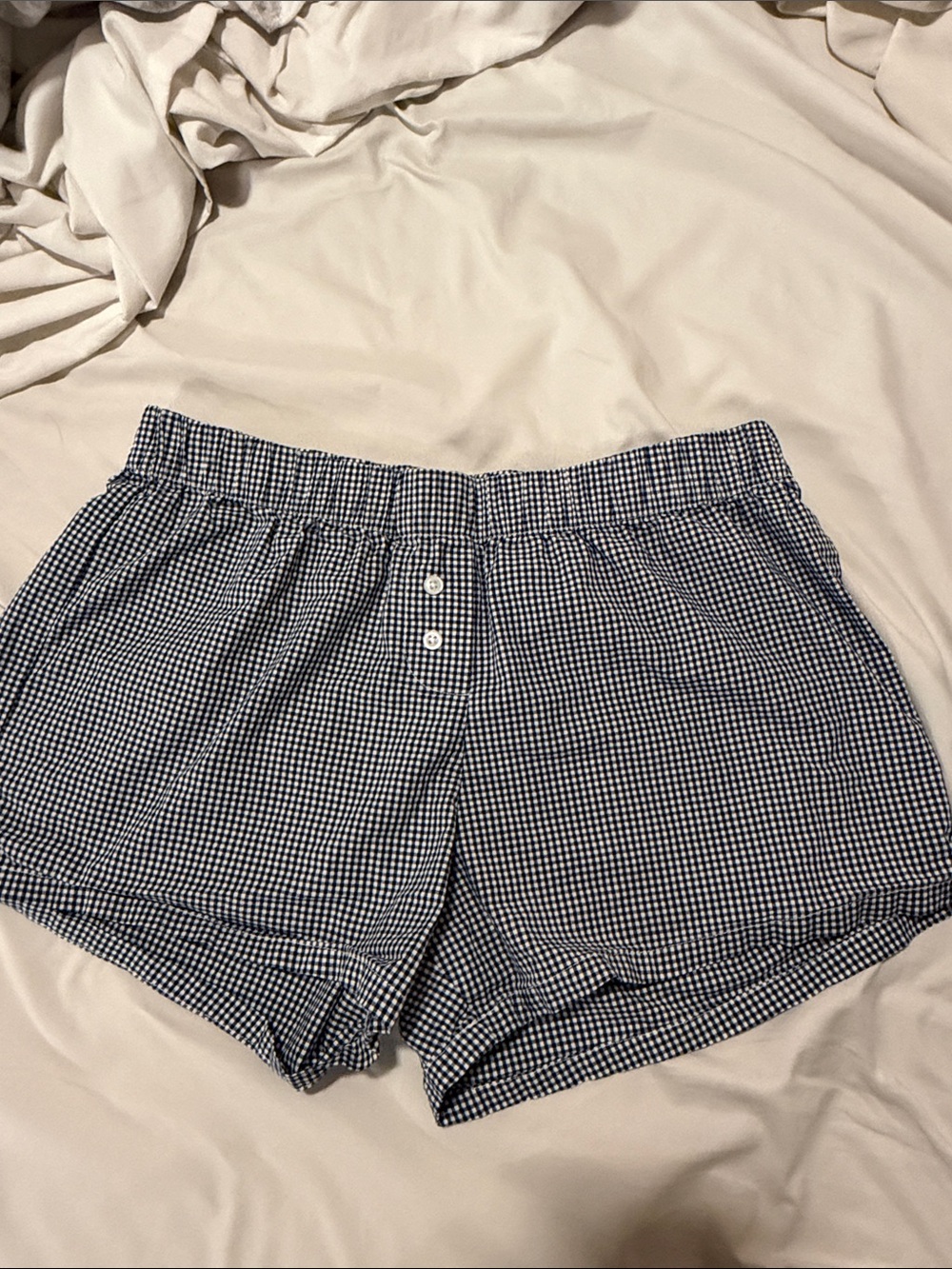 Brandy Melville Navy Gingham Athletic Shorts